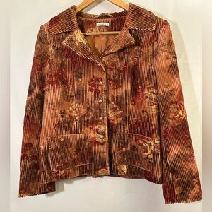 Modee Floral Corduroy Cotton Jacket Size 8